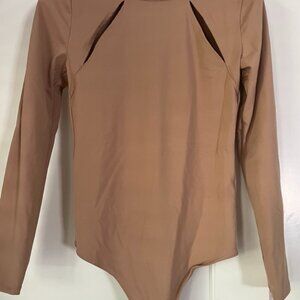 Abercrombie and Fitch Tan long sleeve bodysuit size M